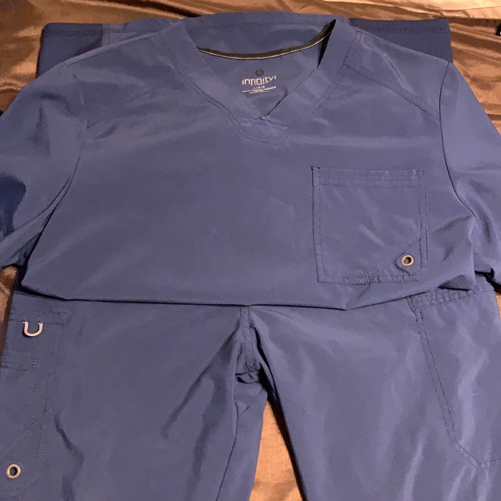 Infinity by Cherokee Blue Scrub Pants and Top